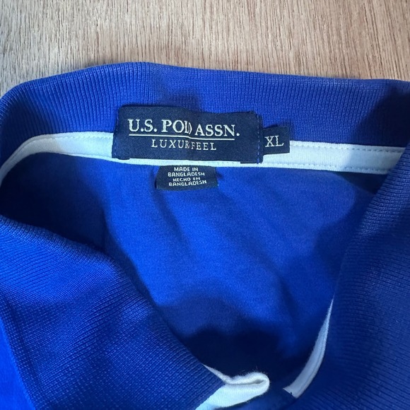 US Polo Assn Mens Royal Blue Luxurfeel Polo Shirt XL Short Sleeve Logo - Picture 3 of 8